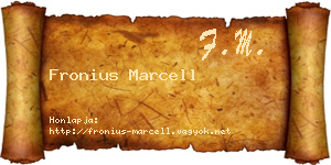Fronius Marcell névjegykártya